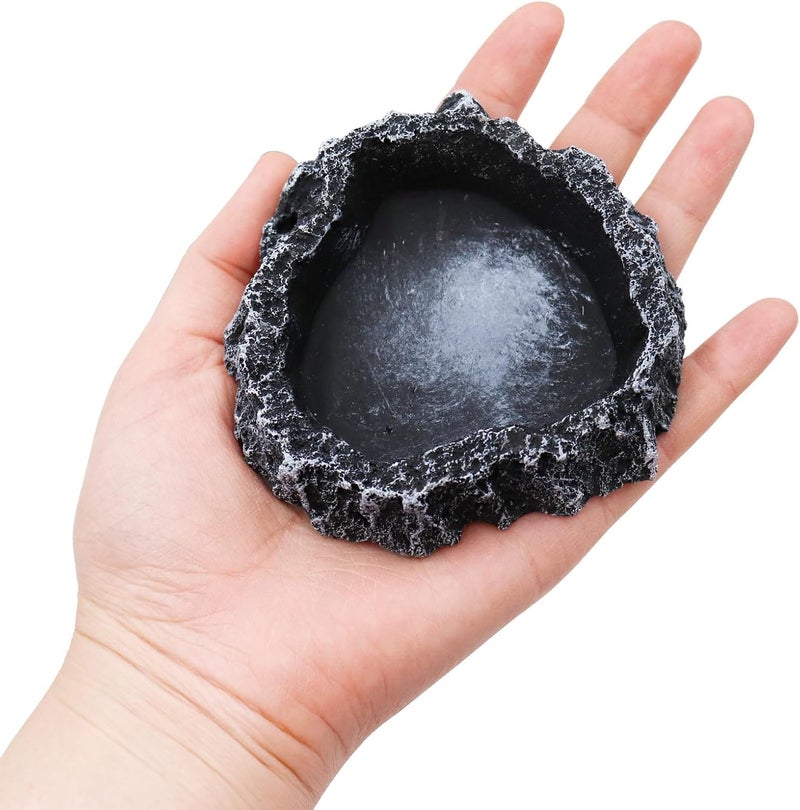 Neeenn 3 Pack Reptile Food Dish, Resin Hermit Crab Food & Water Bowl, Reptile Feeding Food Dish Kit, Tank or Aquarium Accessory, Suitable for Turtle Lizard Hermit Crab Snail Bearded Dragon Leopard Gecko - Image 4